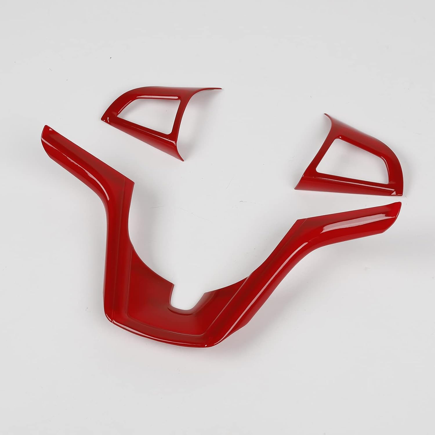 RT-TCZ Steering Wheel Trim Cover Ring Decoration Kit Interior Accessories for 2012 2013 2014 2015 Chevrolet Camaro, 3 PCS (Red)