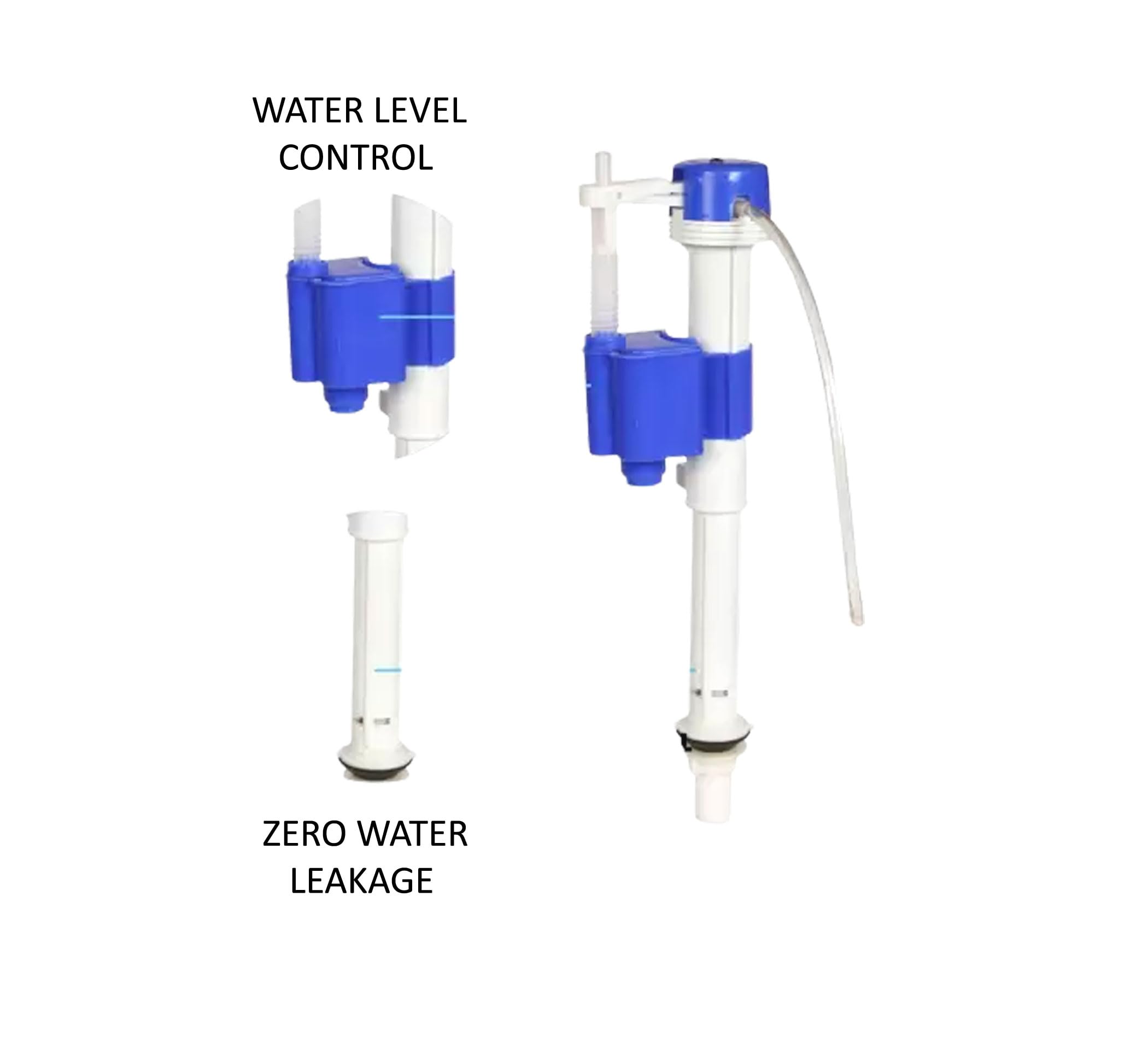 BHANMATI SANITARY ITEMS Flush Repair Kit Plastic Water-Saving Toilet Repair Kit, Dual Flush Valve-Siphon, "10 Inch", "8-10" inch Adjustable Fill Valve, 55 mm ABS Push Button 3