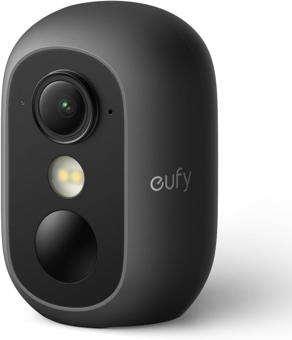 eufy Security eufyCam C35 2 Pack mit HomeBase Mini, Kabellose Sicherheitskamera Innen/Außenkamera, Magnethalterung, Farbnachtsicht, Abonnementfreie On-Device Storage, IP67, Gesichtserkennung, Schwarz