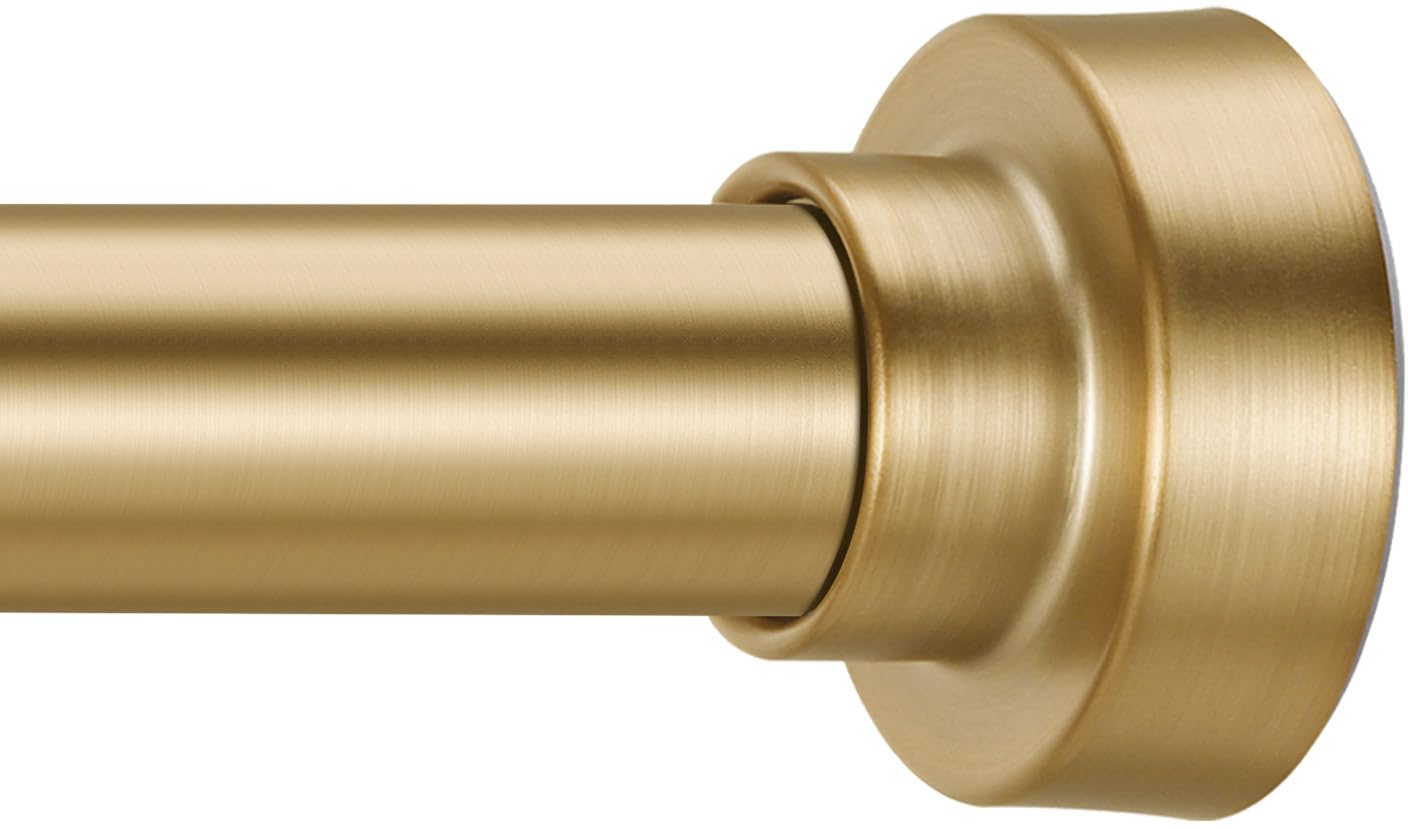 YNL verstellbare Duschvorhangstange, Edelstahl, rutschfest, rostet nicht, 86-167 cm, goldfarben, für small Windows, Wasc