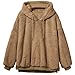 Produktbild Frauen Wollmantel FRAUIT Damen Einfarbig warme Jacke Flauschige Mantel Fleece Fell Oberbekleidung Sweatshirt Mantel Pullover Damen Mode Elegant Wunderschön Streetwear Freizeit Party Kleidung