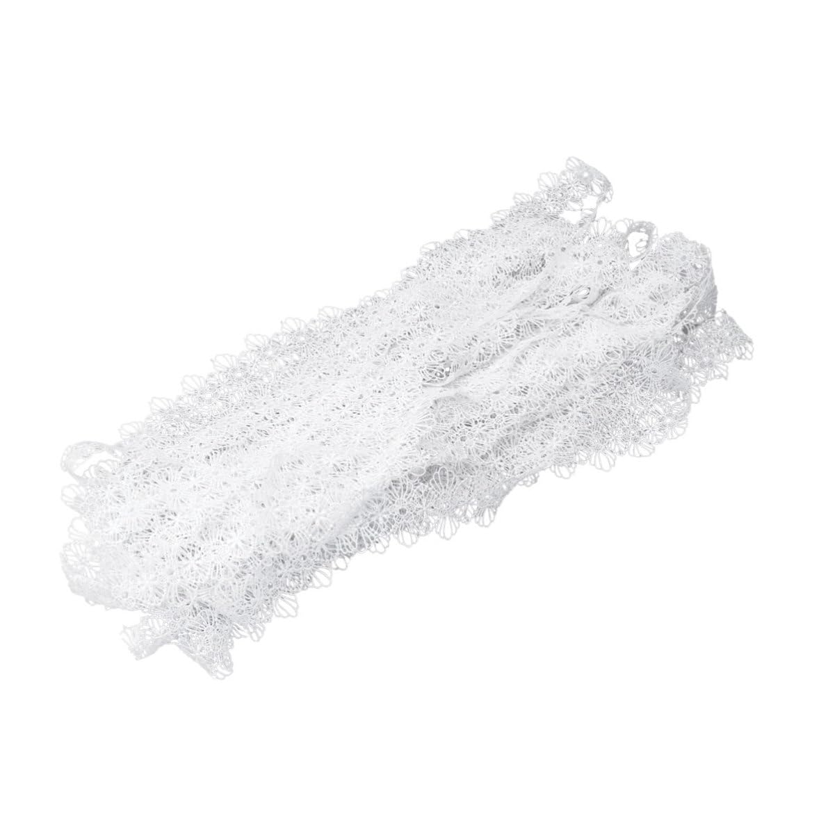 EXCEART 3piezas Cinta De Encaje Hueca Bordada De Yardas Para Decoración De Ropa y Manualidades Cinta De Encaje Blanca Para Adornos De Boda y Proyectos De Costura