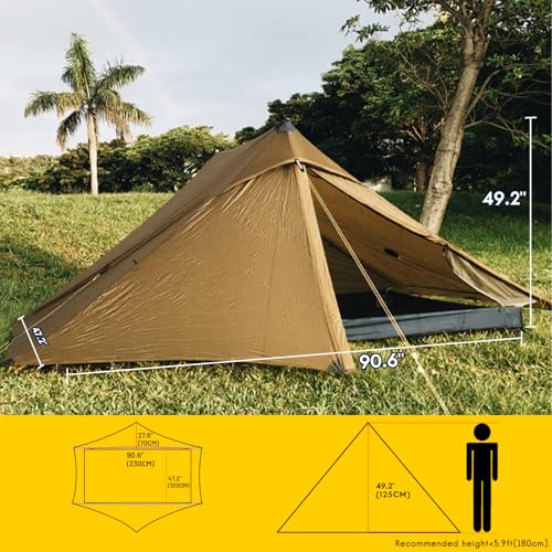 Image of LANSHAN Ultralight Waterproof 1-2 Person Backpacking Tent | Ultralight waterproof nylon, pitch anywhere, for camping & travel.