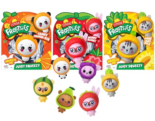 JA-RU Funsie Frootsies Squishy Toys (Assorted) Juicy Squeezy Cute Animals with Fruit Heads. Stretchy Foodie Collectible Stress Relief Toy for Kids, Boys & Girls. Party Favor Fidget. 3903