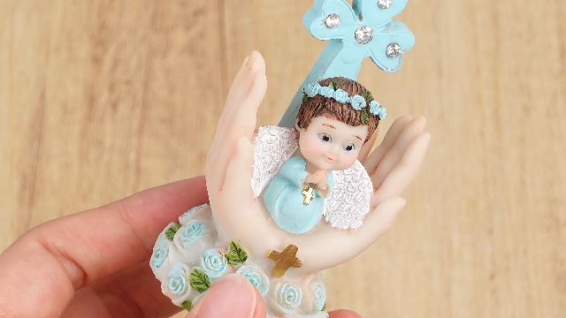 Amazon.com: 24 Set Baptism Favors Boy Baby Angel on Palm