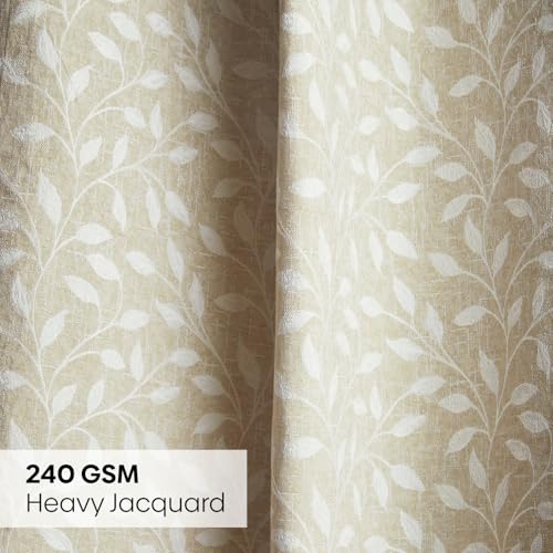 Image of haus & kinder Printed Jacquard Door Curtain 7 Feet Long Pack of 1 Door Curtain, 7 Feet Curtain for Door (Silkan Branch, Blush Nature Design 130x213 CM)