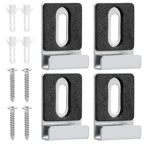 Yuanchu Set di 4 supporti per specchio, da parete, in acciaio inox, con tasselli e viti per specchi pesanti