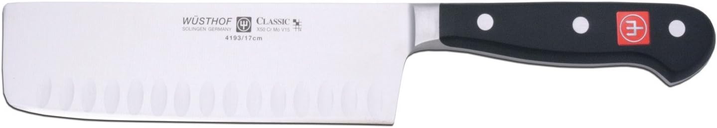 Wusthof 17 cm Nakiri Hollow Edge Knife, Black