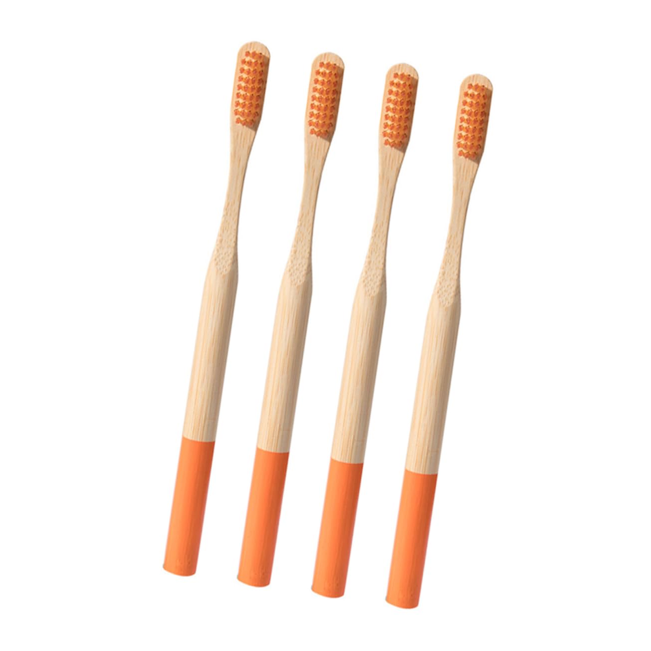 3 Set Spazzolino Da Denti Per Adulti Sensibile Ultra Morbido Spazzolini Da Denti Eco Scovolini Per Denti Spazzolino Manuale Spazzolino Da Denti Portatile Di Legno Orange 4 Pezzi*3
