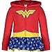Produktbild DC Comics Wonder Woman Kostüm Hoodie für Mädchen und Kinder mit Tüll Rüschen und Reißverschluss, Rot/Blau 5-6 Jahre