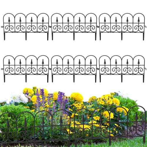 Valla de Borde de jardín,Frontera de Valla de jardín - 6 Piezas de Borde Flexible para Valla de | Cercas de Piscina Desmontables Resistentes a la Intemperie, decoración de césped