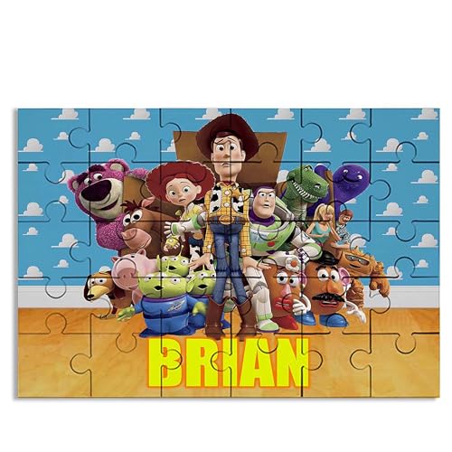 Movies Puzzle with Name Kids Jigsaw Gift Son Daughter Birthday | 30pcs 7.5x9.5in (Toy Story)