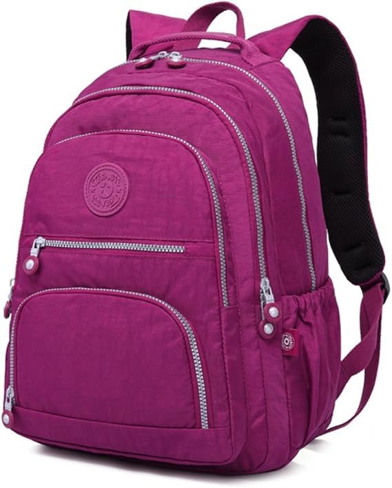 Mochila Grande 30L Nylon Impermeável Feminina Masculina Escolar Juvenil Notebook 15' — Mochila Preta Resistente com Múltiplos Bolsos, Leve, Casual e Reforçada para Escola e Viagens (Vinho)