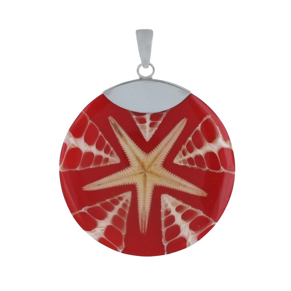 LES POULETTES BIJOUX - Pendentif Argent 925 Disque Etoile de Mer