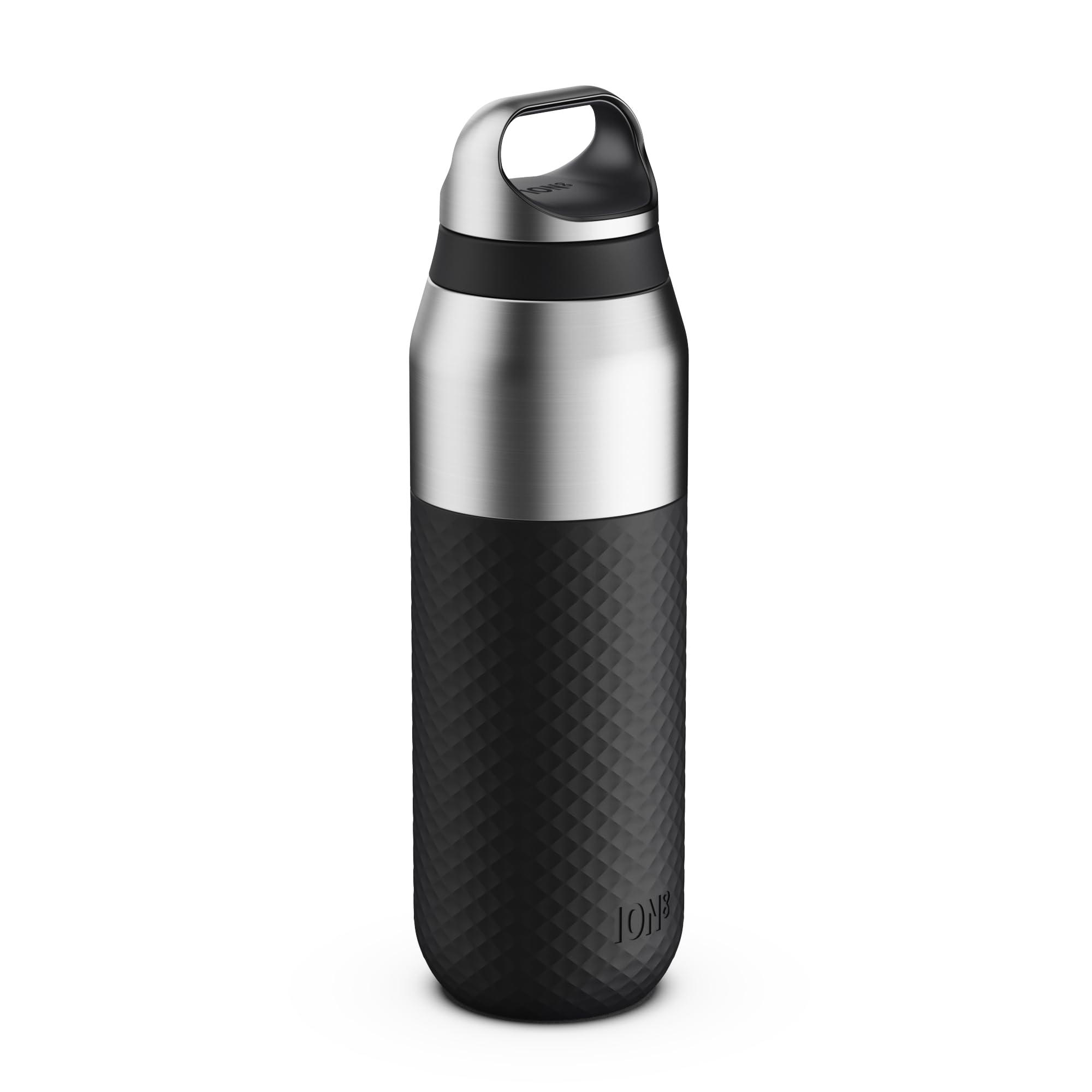ION8 Primo ROAM Insulated Water Bottle 485ml (16oz) – Leakproof Stainless Steel, Vacuum Insulated for Hot & Cold Drinks, Twist Lid, Dishwasher Safe, Black