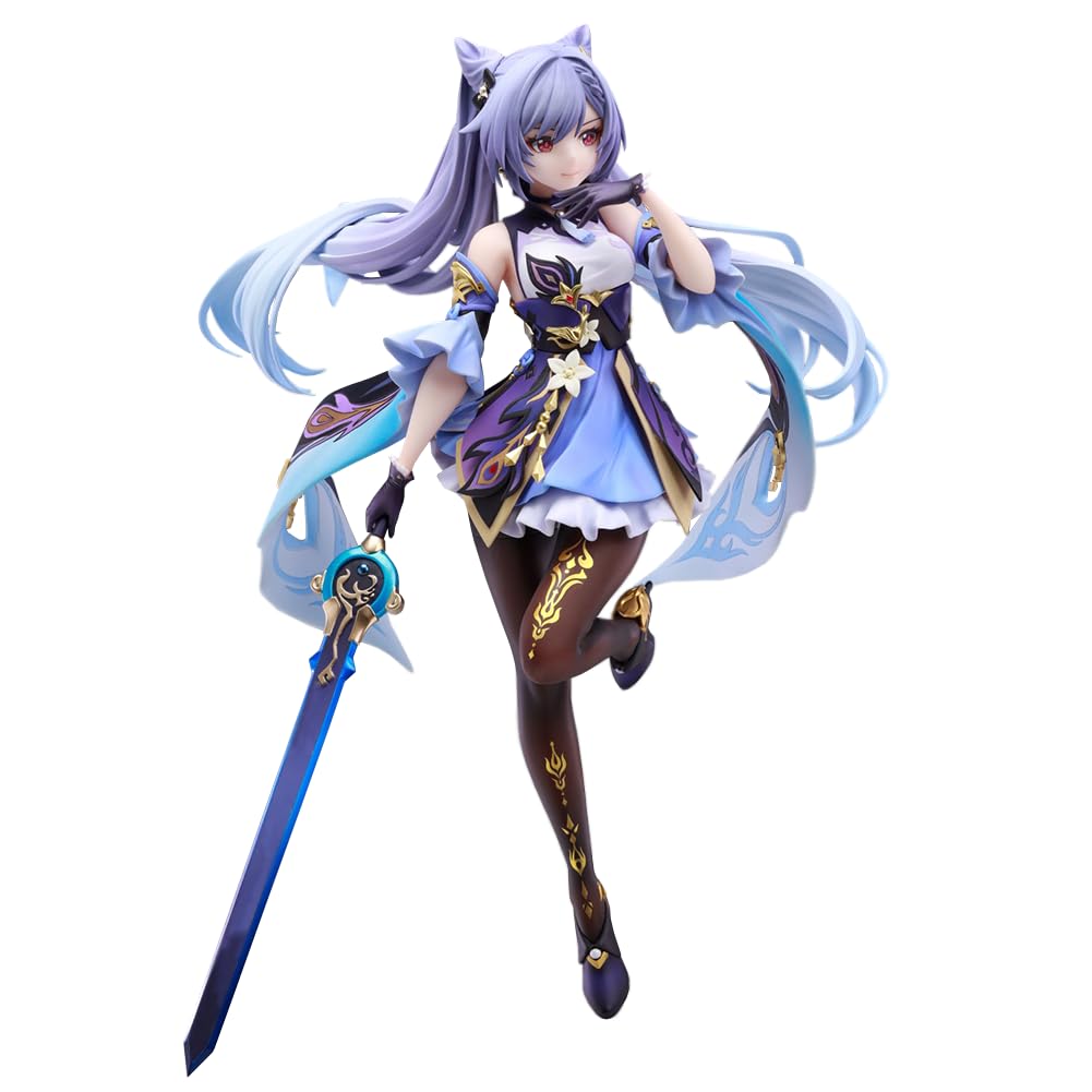 LUNKKeqing Action Figure 10.6 Inch Keqing Anime Statue Standing Position Model PVC Figurine Handmade Collectible Gifts