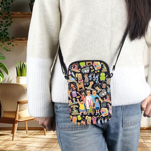BWWKTOP Hamburger Cartoon Crossbody Bag Linda ＆＆Gene ＆ Louise Fans Gift Tina Belcher Crossover Shoulder Bag3