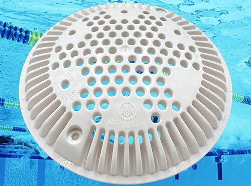 WG1048E 8 Inch White Pool Main Drain Cover Replacement Compatible with WG1048E for Suction and Dual Outlet Cover Replacement for pools