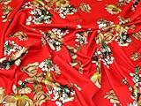 Minerva Crafts Tissu en tricot Motif floral Rouge au mètre