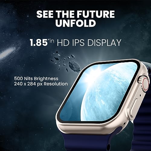 Image of Kratos SW16 Ultra Smartwatch with 1.85 inch Full Touch Display, Bluetooth Calling, Voice Assistant, IP67, 200+ Watch Faces, Multi Sports Modes, Rotating Crown, Metallic Body, Wireless Charging Smart Watch