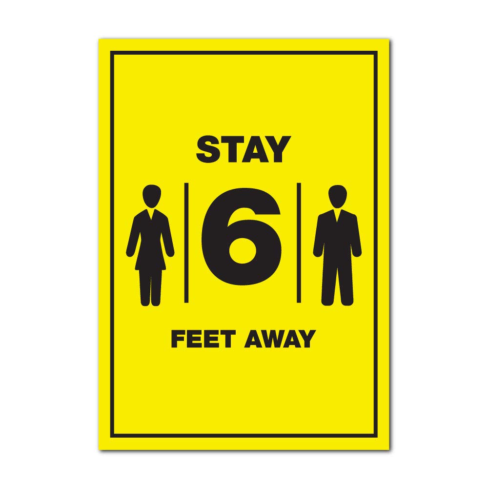 COVID 19 Social Distancing Posters Stay 6 Feet Away 2 Meters Keep Distance Signs Signage