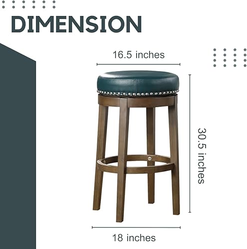 Miniatura 3 de Lexicon Kenmare Taburete giratorio de altura para pub (juego de 2), 29" SH, verde