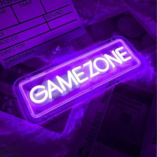 Image of LED Game Sign Game Zone Neon Signs Gaming Room Wall Art Decor Man Cave Lights Signs Gamer Home Bedroom Decoration USB Powered Brightness Adjustable