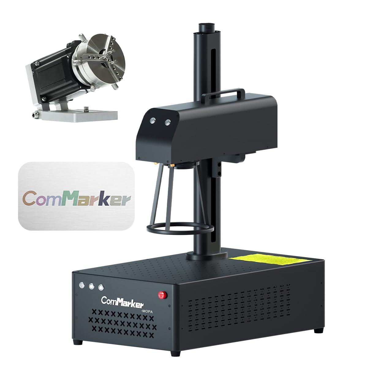 ComMarker B4 20W JPT Mopa Fiber Laser Engraving Machine with Rotary Axis,Support Lightburn Laser Engraver with 2Lens,2in1 Desktop Handheld Color Marking Machine for Stainless Steel,Ring,Tumbler
