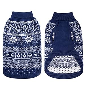 Homimp dog sweater argyle  warm sweater winter clothes puppy soft coat ugly dog sweater for small medium and large dogs pet clothing boy girl medium blue   cucciolini doodles