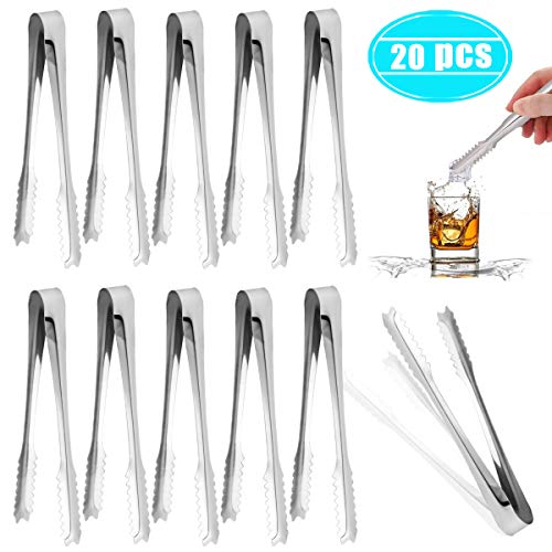 Twdrer 20 Pack 6 Inch Small Mini Stainless Steel Serving Tongs Appetizers Tongs,Sugar