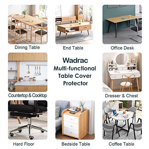 Wadrac Multi-Size Clear Table Protector Custom Eco Plastic Tablecloth Desk Cover Non-Slip Protective Pads Waterproof 5Ft Long 1.5Mm Thcik 24X60 Rectangle Vinyl Cover Pvc Deskmat For Coffee Tabletop #TOP5
