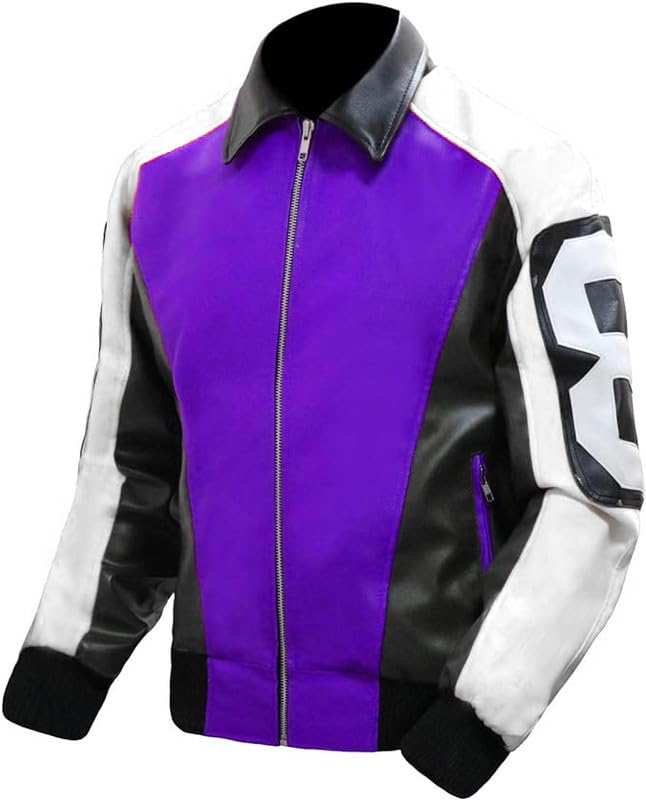 Image of 8 Pool Bomber Jacket- Faux Leather Seinfeld David Puddy Eight ball Lettermen Jacket - 90's Bomber Jacket