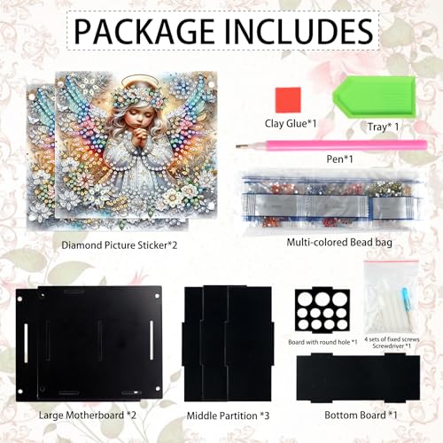 Image of DIY 5D Diamond Painting Pen Holder, Angelic Pencil Holder for Christian Home or Spiritual Gift, Diamond Painting Pen Organizer for Office Desk, Acrylic Craft Pencil Storage
