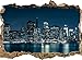 wandmotiv24 Adesivo da Parete 3D New York City, Design 01, 90x60cm (BxH), Decorazione, murale, Finestra, Apertura, varco M0282