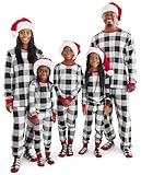 The Children's Place Kids' Baby/Toddler 2 Piece Family Matching, Festive Christmas Pajama Sets, Cotton, Black/White Check, 2T