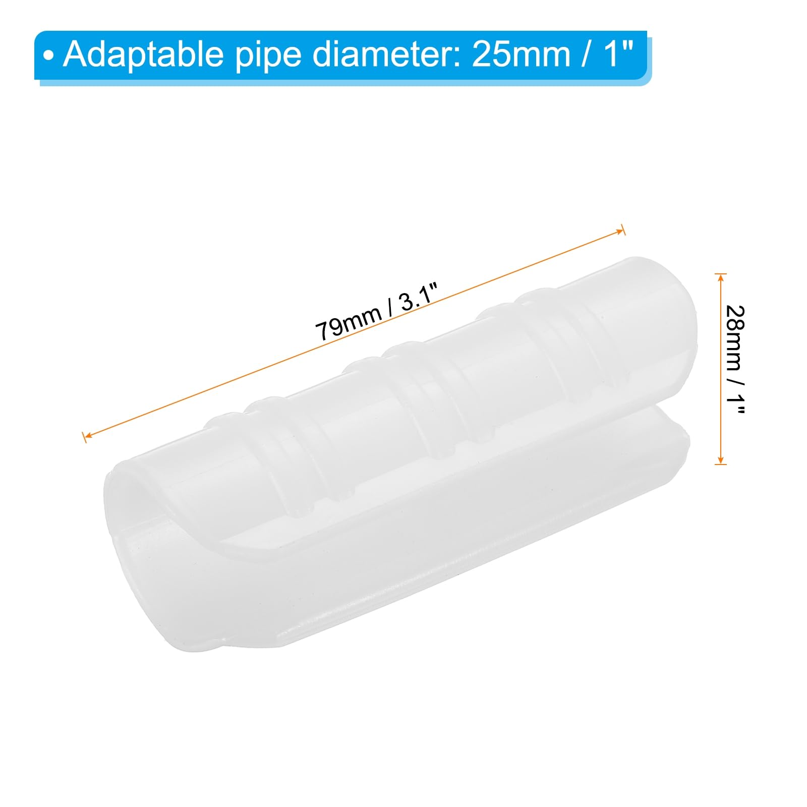 PATIKIL Greenhouse Clamp, 60 Pack Plastic Garden Buildings Tube Hoop Clips for 1" 25mm Pipe Greenhouse Film Frame Sunshade Net, White - Image 2