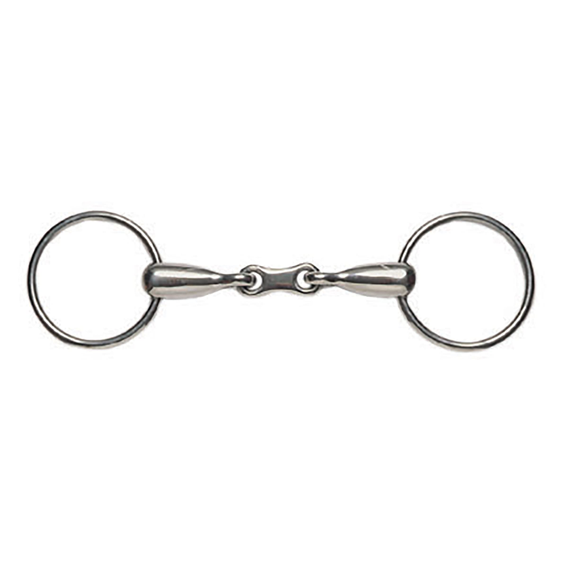 Korsteel Stainless Steel Thick Mouth French Link Loose Ring Snaffle Bit, 4.75