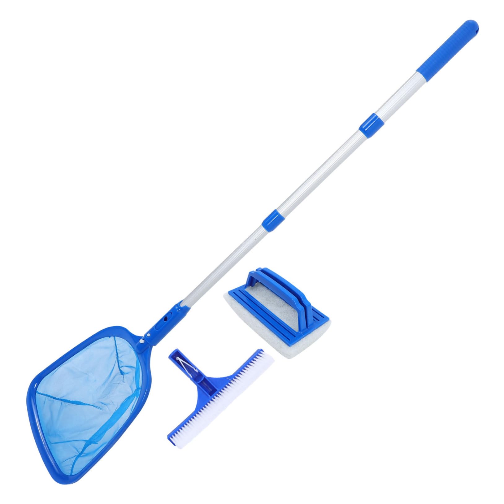 Happyyami Bodensauger Pool Skimmer Reinigungsset mit Teleskop Poolstange und Schwimmbadschwamm Leichtes und Tragbares Poolzubehör für Schwimmbadreinigung im Privaten Pool