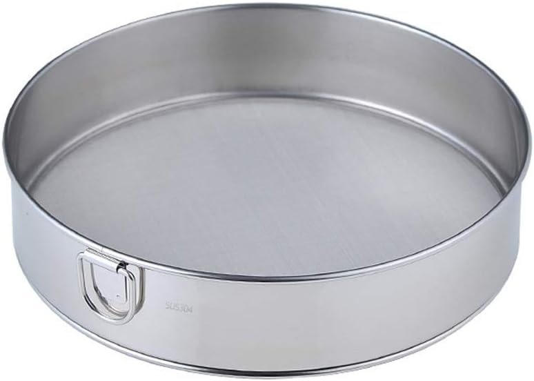 Flour Sieve, stainless steel Fine Mesh Screen Kitchen Sifter for Icing Sugar Baking (Size : L)