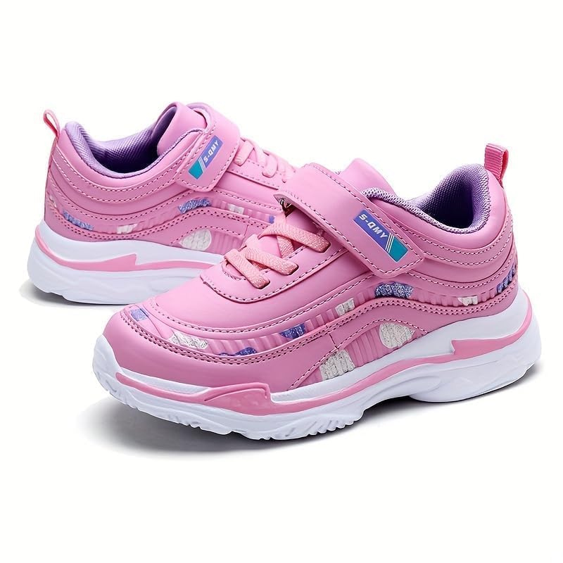 Girl's Solid Sneakers with Hook & Loop Fastener, Comfy Non Slip Casual Soft Sole Shoes for Kids Outdoor Activities - for Girls - Suitable for Casual Wear, Outdoor Play for Kids2