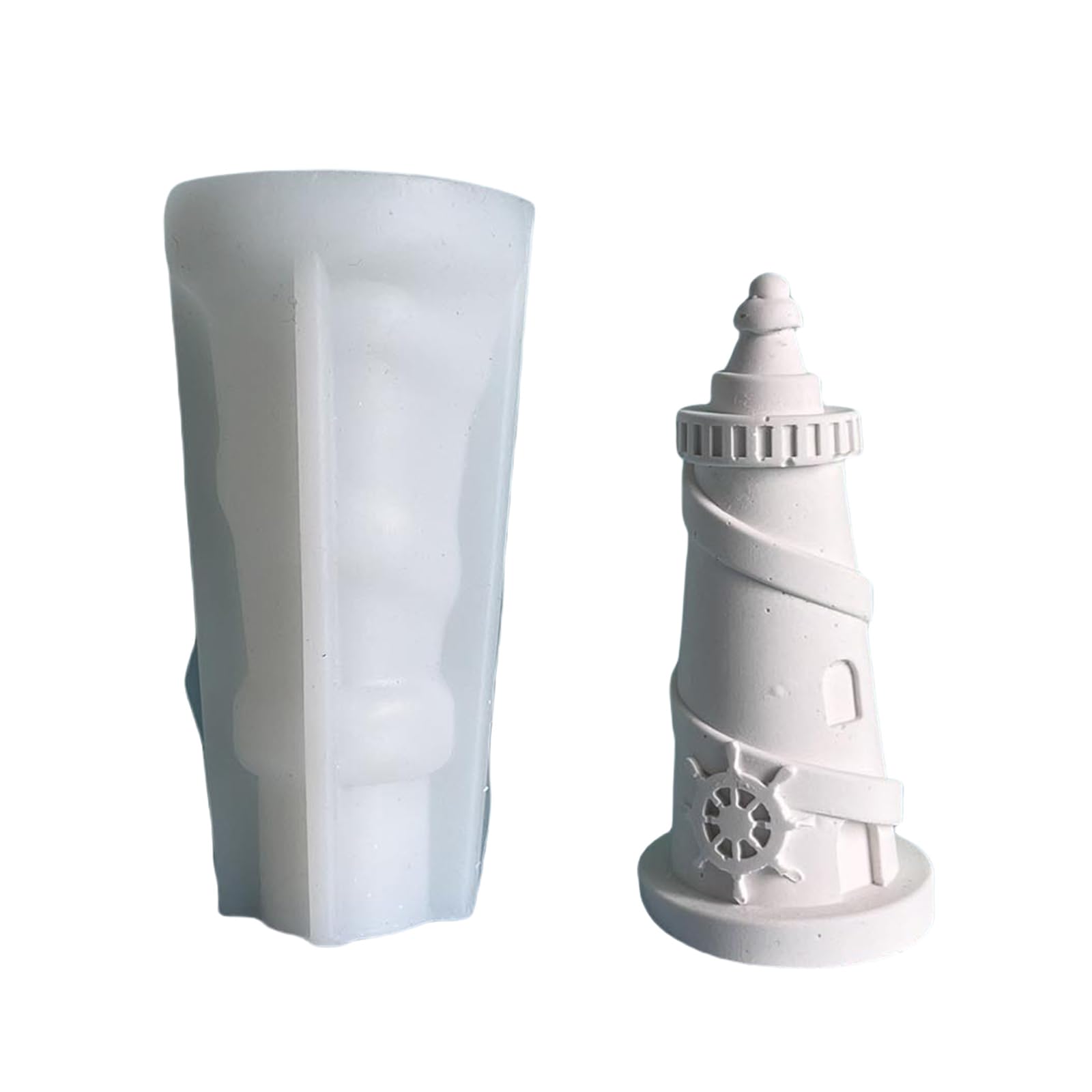 Xjdzineq Silicone Molds 3D Lighthouse Plasters Ornament Cake Casting Soap for Making Epoxy Resin