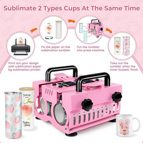 Prensa térmica para tazas 11-30 oz doble estación 1000 W miniatura 3