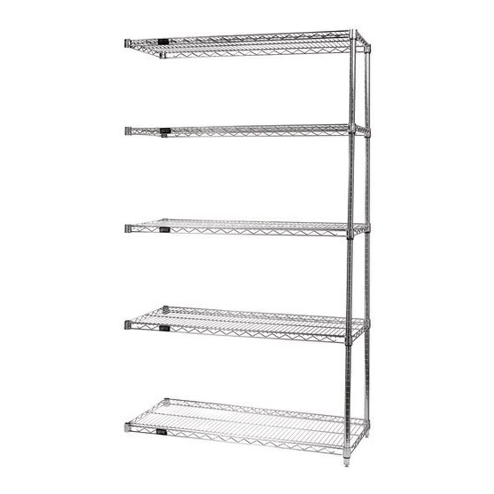 Quantum Storage Systems AD54-2142C-5 Wire Shelves Add-On Kit for WR54-2142C-5 Chrome 5 Shelves 54