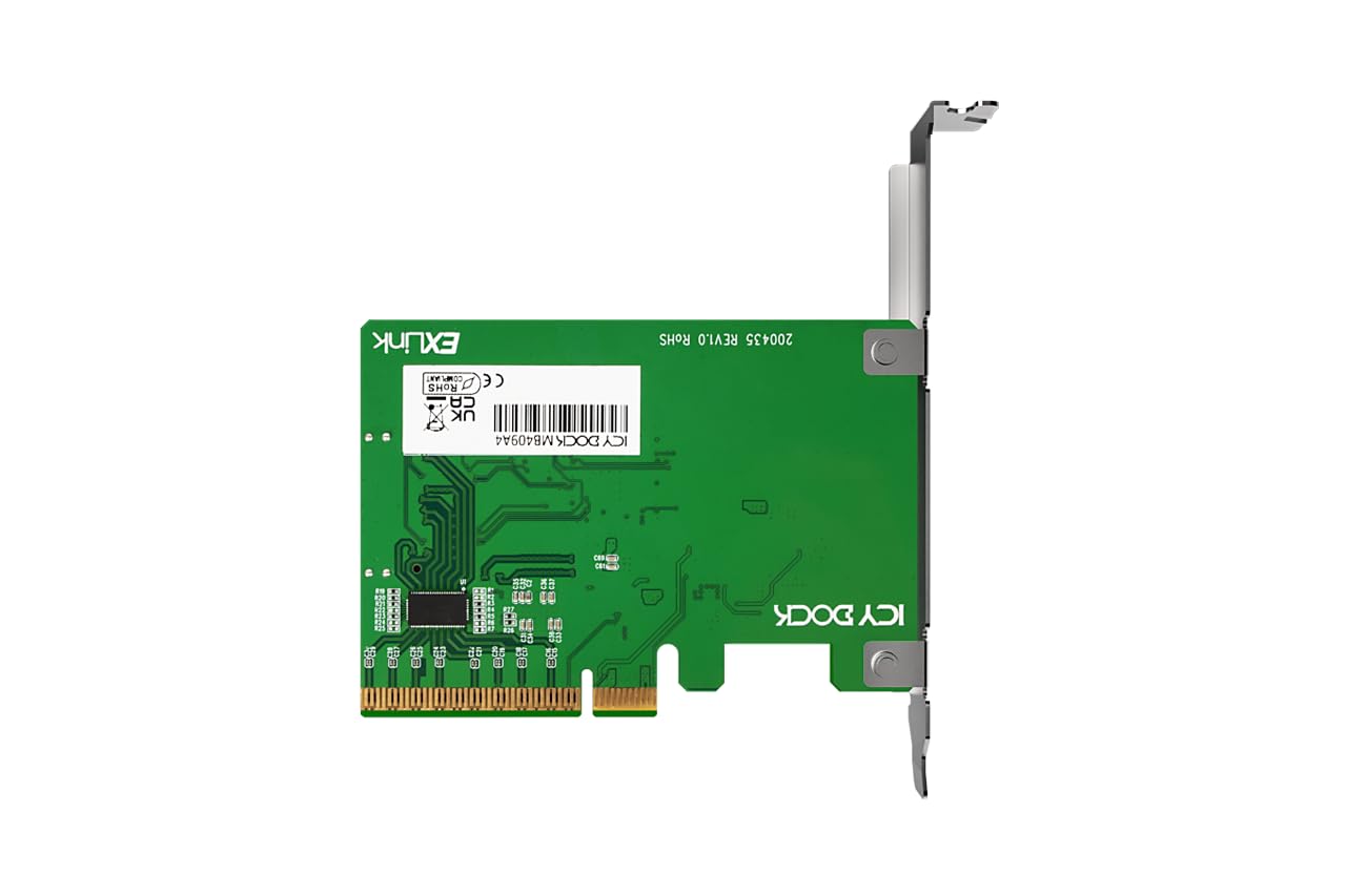 ICY Dock Carte Adaptateur NVMe PCIe 4.0 x8 avec 1 connecteur SlimSAS 8i (SFF-8654) et Redriver (Bifurcation PCIe requis) - EXLink MB409A4