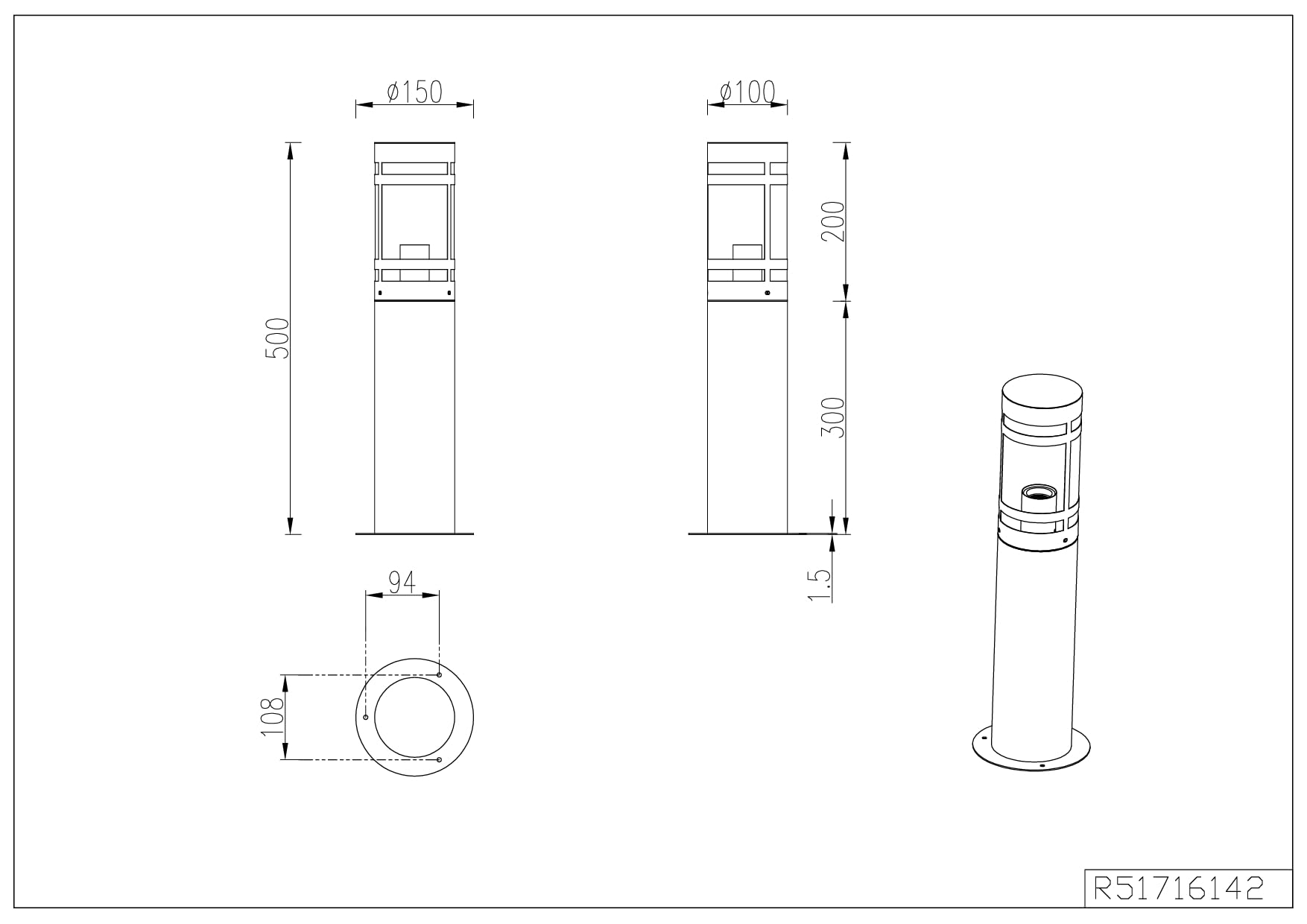 Reality Leuchten Paloma R51716142 - Lámpara de pie para exterior (metal antracita, pantalla de plástico transparente, no incluye 1 bombilla E27)