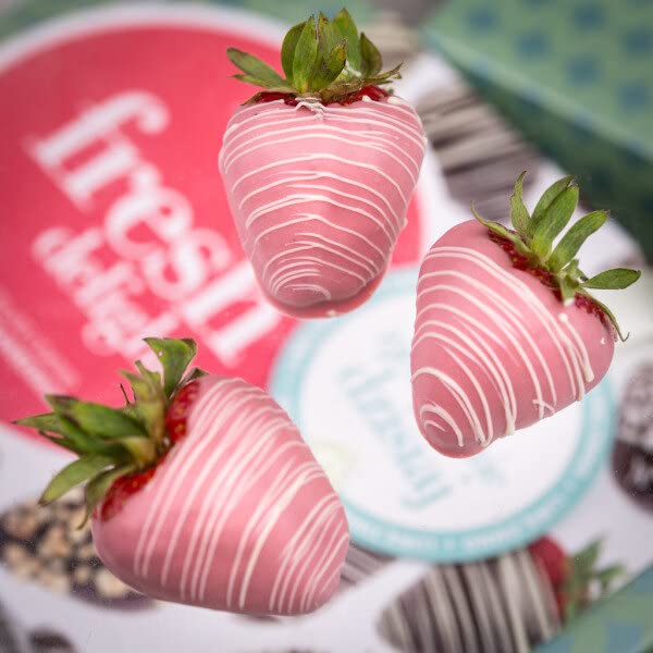 Verse aardbeien in ruby chocolade - aardbeien in chocolademantel | geschenk | roze chocolade | roby | verjaardag | verjaardagscadeau | man | vrouw | kinderen | chocoladevruchten | fruit - Image 5