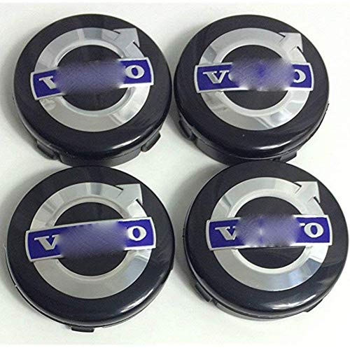 Capuchon de moyeu central jante de roue de voiture, Cache-moyeux autocollant d'insigne garniture en aluminium, 3D emblèmes réglage la poussière, meilleur ajustement pour Volvo, style de voiture 60MM Cover