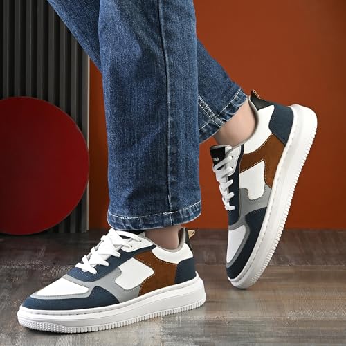 Image of Centrino Durable Sneakers for Men | Shoes for Man Stylish | Casual Lightweight Lace-Up Canvas Walking Shoes | Cushioned Insole | Breathable Anti-Skid Comfortable Sole | Mens Shoes for Long-Lasting Use (9587)