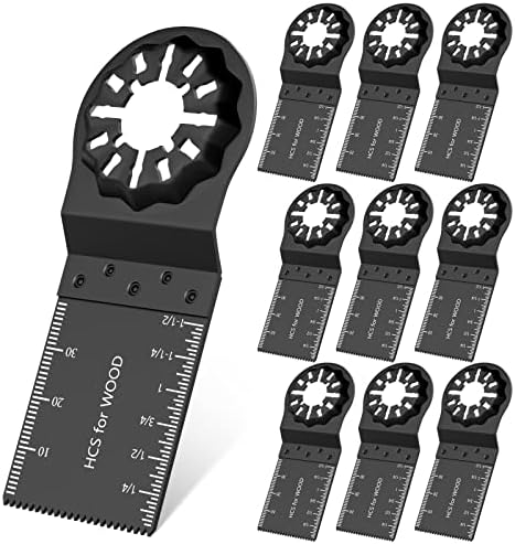 Nuyikaso 10Pcs 35mm Starlock Multitool Blades Accessories Wood Plastic Multi Tool Blade Oscillating Saw Kit Quick Release Compatible with Bosch Fein Multimaster Milwaukee Makita