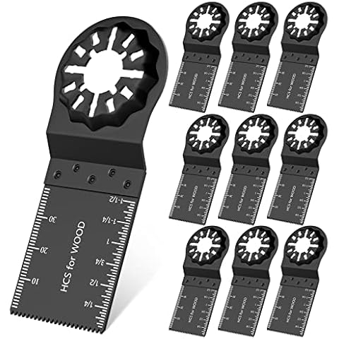 Nuyikaso 10Pcs 35mm Starlock Multitool Blades Accessories Wood Plastic Multi Tool Blade Oscillating Saw Kit Quick Release Compatible with Bosch Fein Multimaster Milwaukee Makita Cover